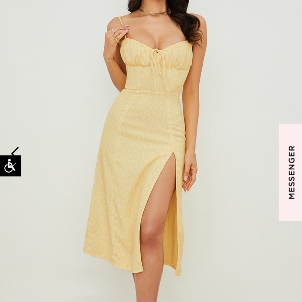 House of cb CARINA FLORAL BUSTIER MIDI DRESS
